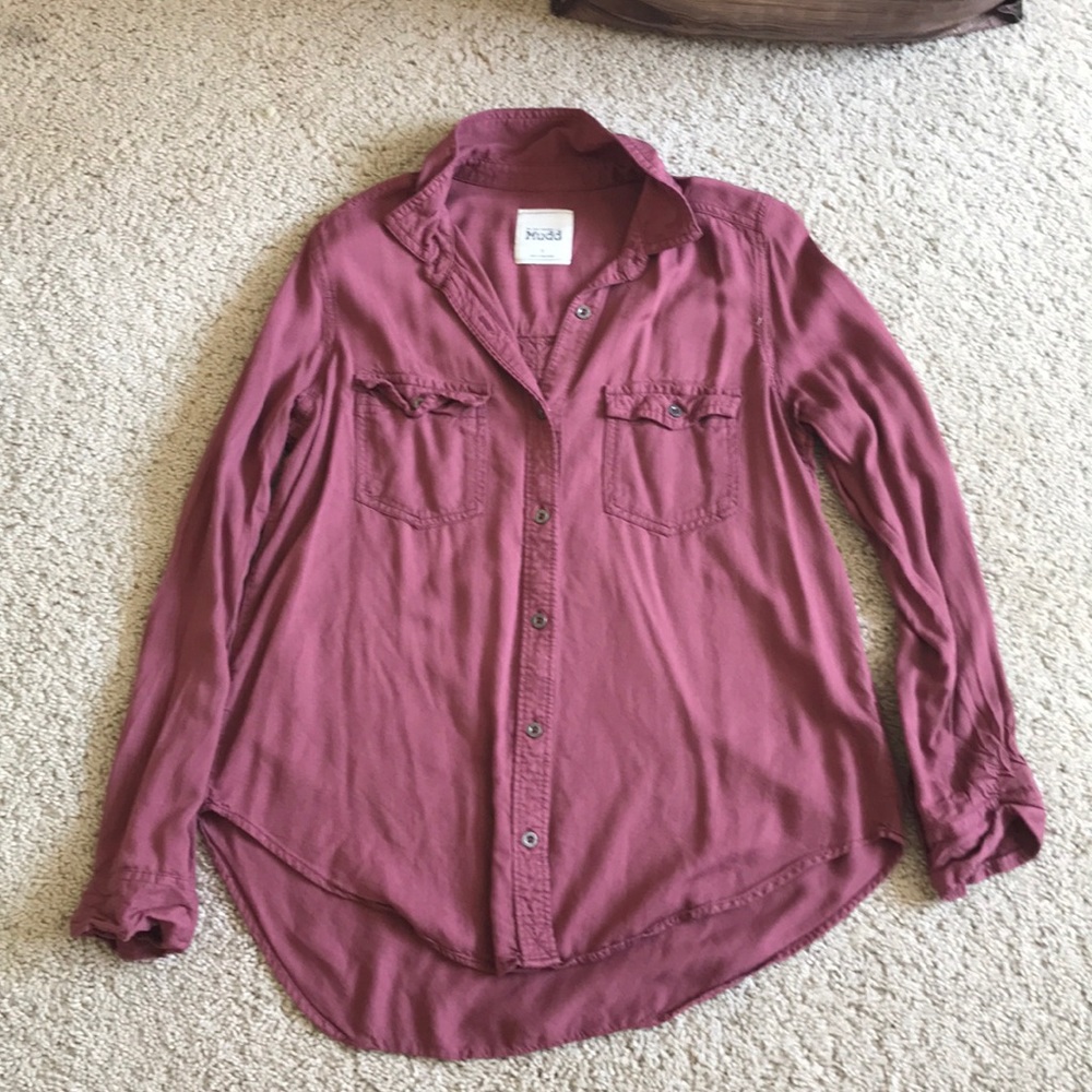 Burgundy button up.